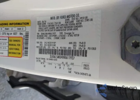 2017 Lincoln Mkz Hybrid Reserve z USA, uszkodzony, nr VIN 3LN6L5MU4HR611927